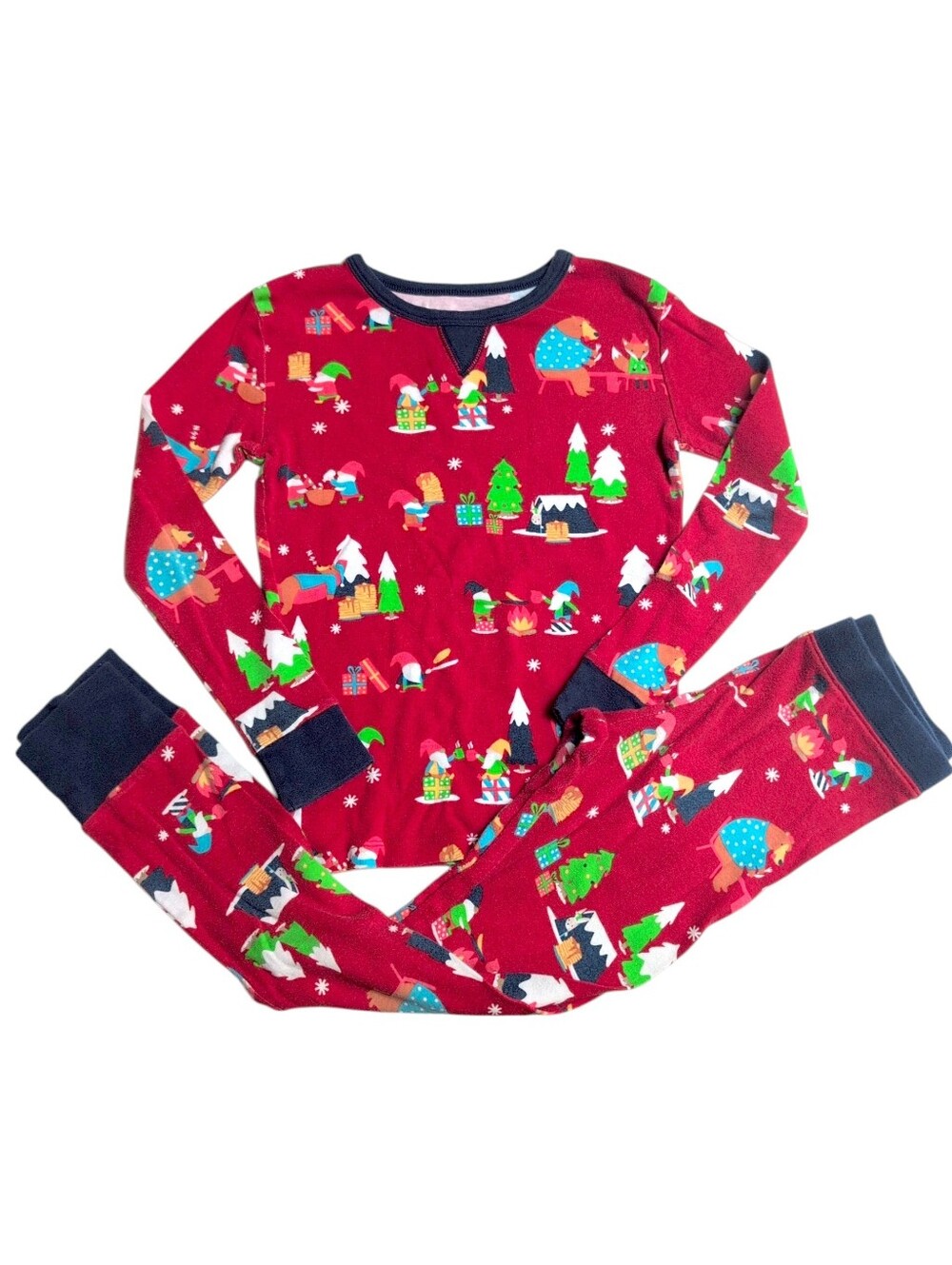 WONDERSHOP Red Cotton Christmas Patterned Pajama Set